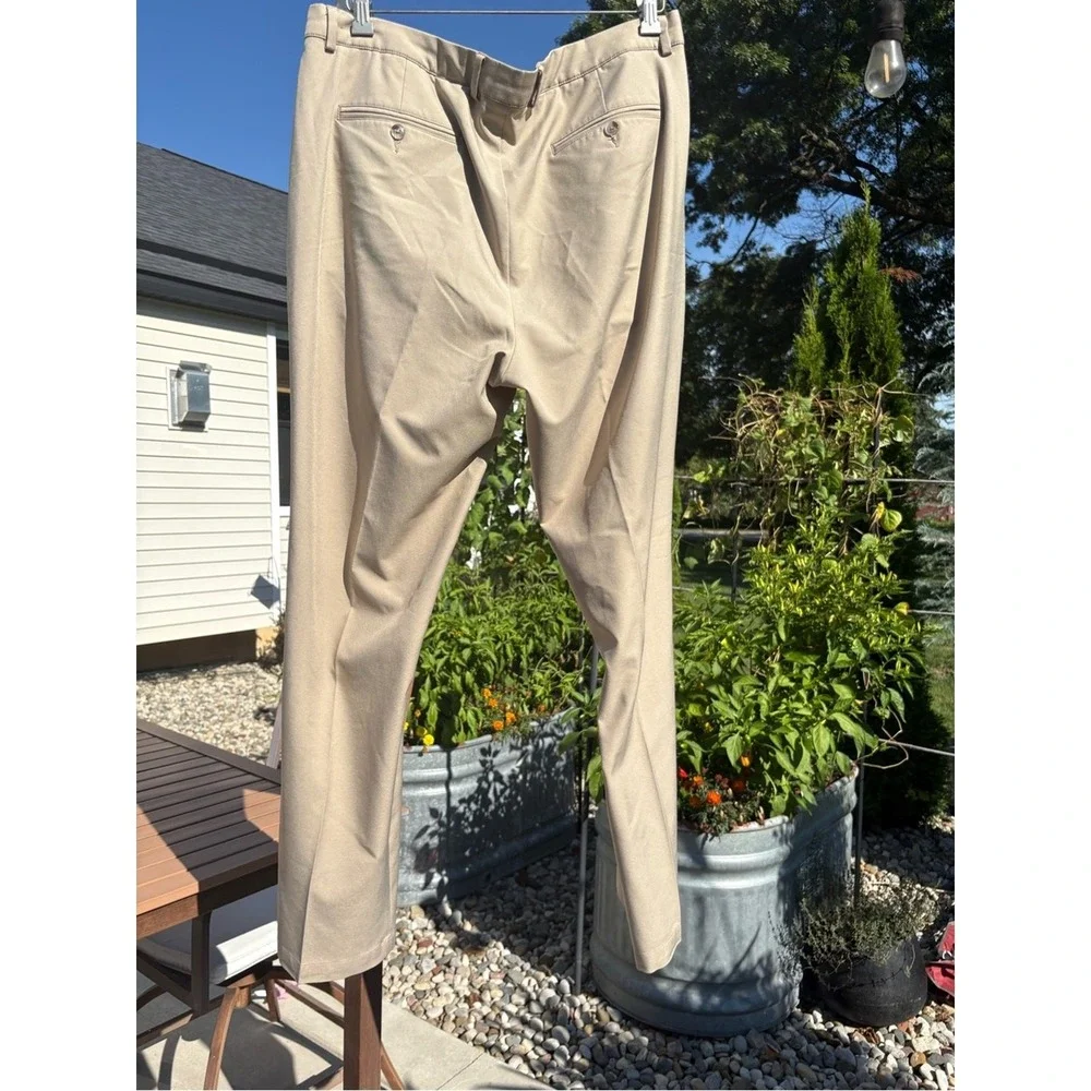 Men's Greg Norman Collection Beige/Tan Chino Pants With Stretch. 38X32